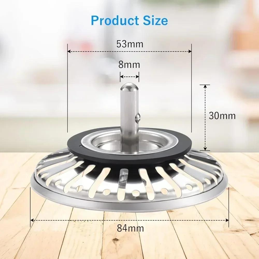 Stainless Steel Sink Filter Bathtub Drain Hair Catcher Kitchen/Bathroom Plug