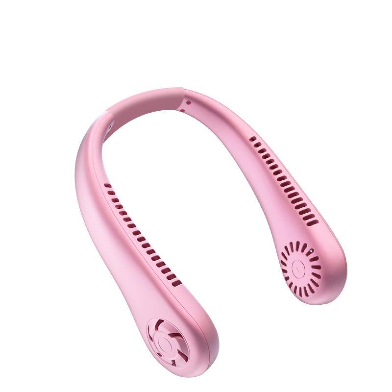 

1200 мАч Мини Воздушное Охлаждение Маленький Вентилятор Портативный Уличный Спорт USB Большой Ветряной Беспроводной Безлопастной Вентилятор На Шею розовый