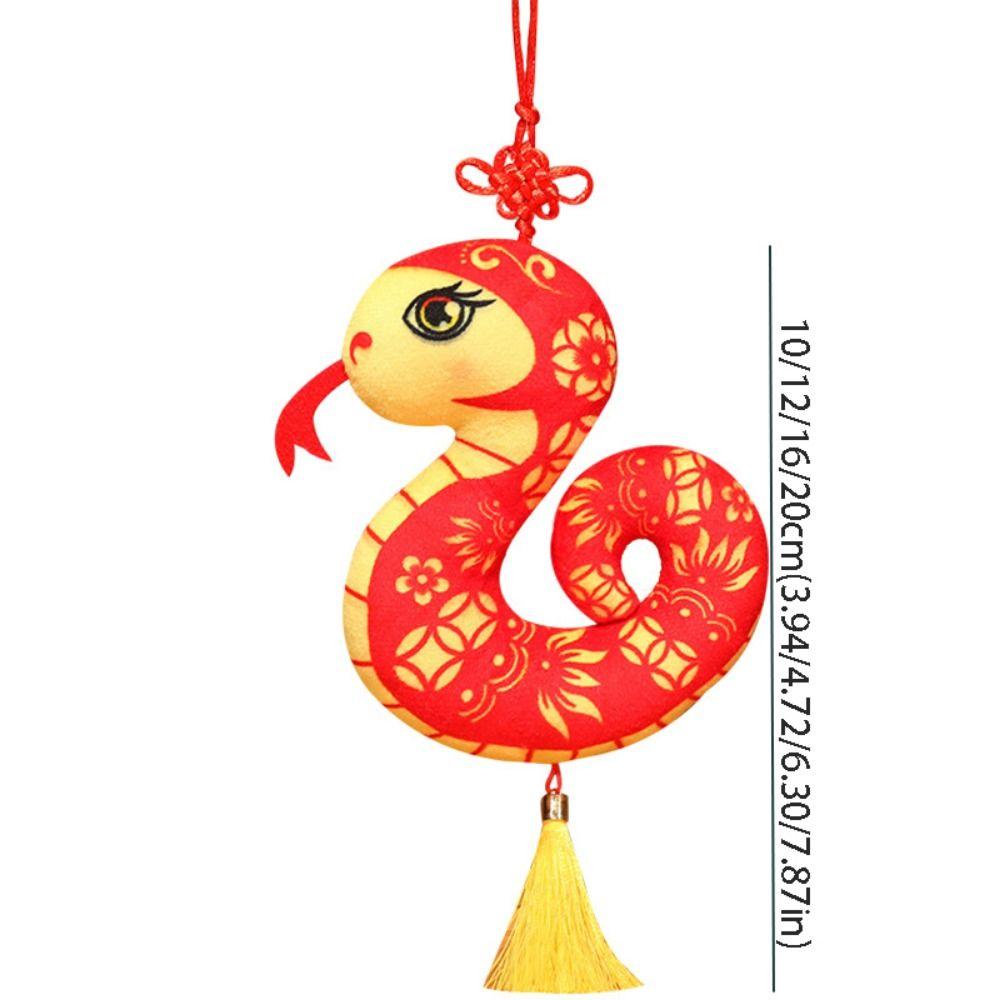 Cartoon Snake Dolls Pendant Stuffed Snake Mascot Doll Paper-cut Zodiac Snake Pendant  Students