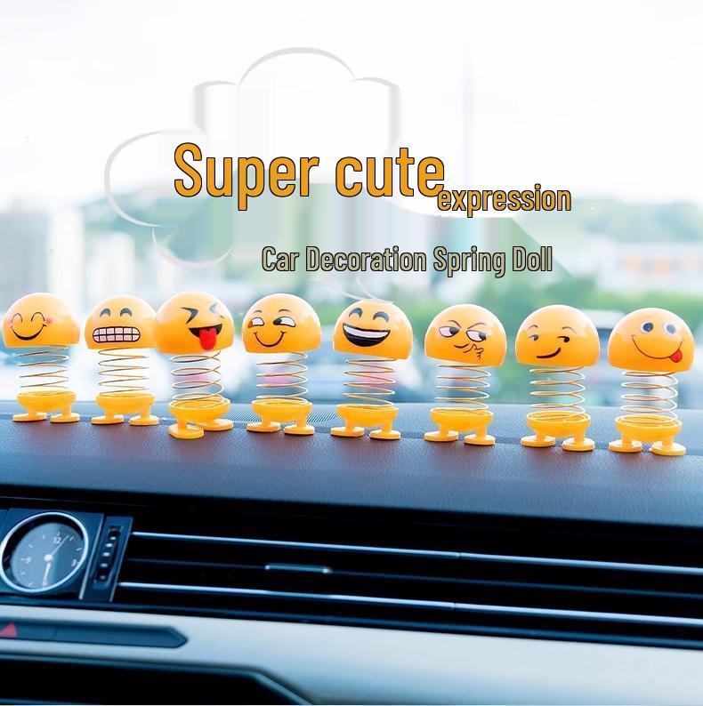 

Весенний эмодзи-болванчик, украшение на приборную панель автомобиля