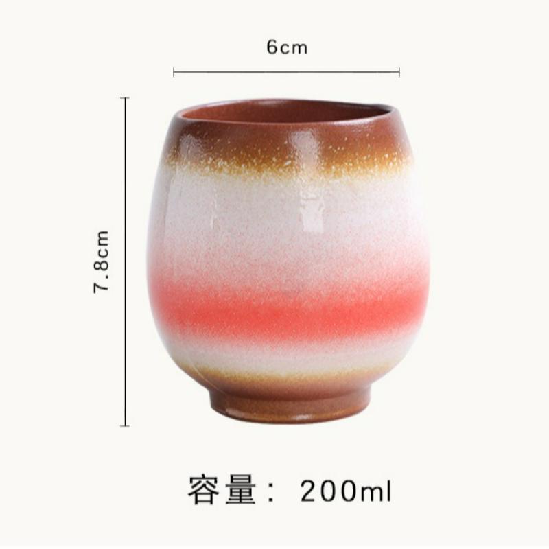 200ml Japanese Style Ceramic Cup Kiln Change Wine Mug Water Mugs Coffee Cup Personal Single Pottery Tea Cups Drinkware New
