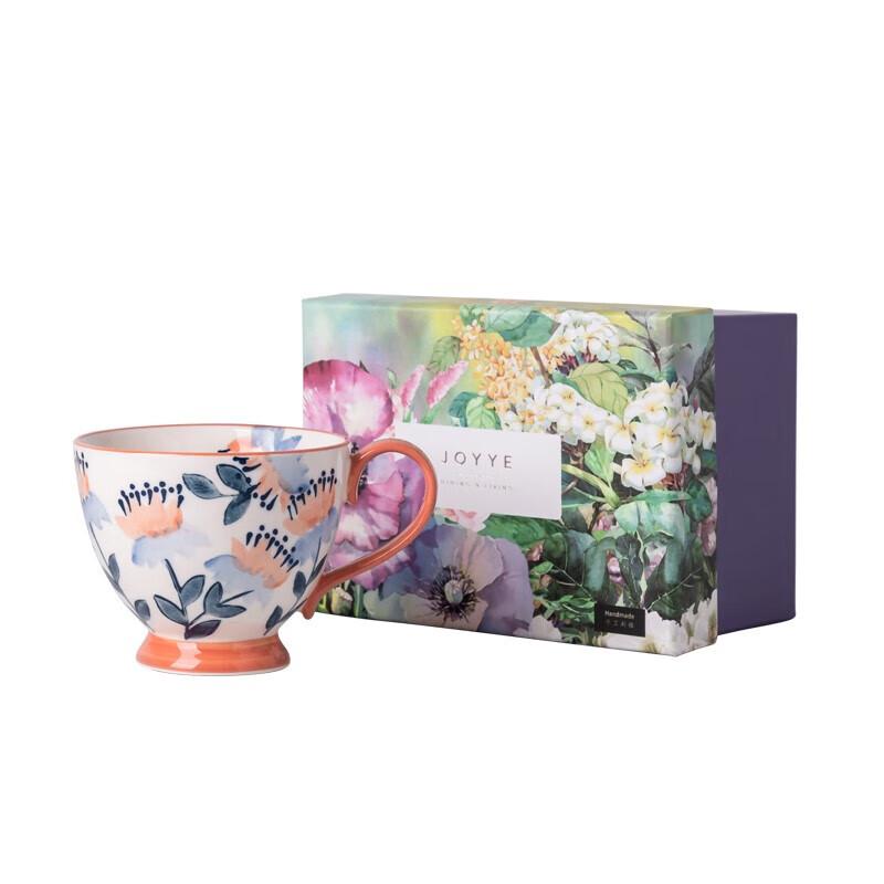 JOYYE Hand-Painted Ceramic Floral Mug