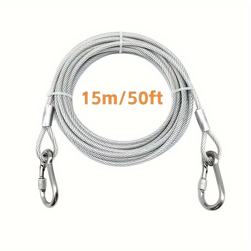 Double-headed Dog Tie Out Cable Leash ,raction Rope with Metal Buckle Steel Wire Anti-rust Training Collar,Outdoor Dogs Strap