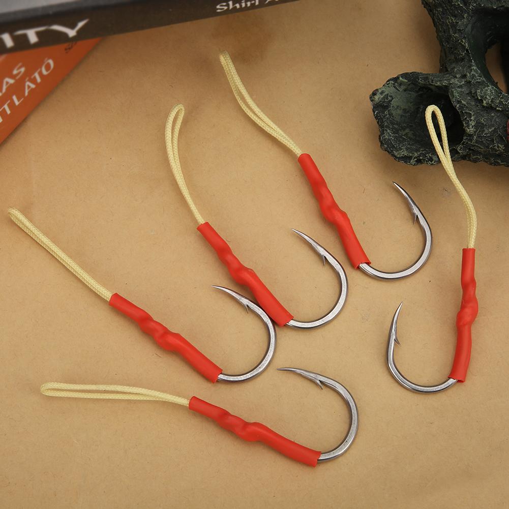 5Pcs Stainless Steel Strength Sharp Fish Hooks with Barb Lure Bait Sea Fishing Tackle Seawater Corrosion Resistance9 0#