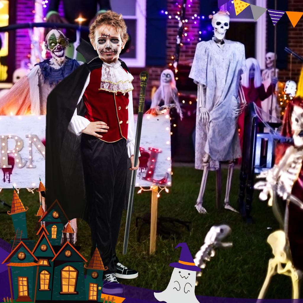 Angenster Halloween Costume Set for Set of Vampire Popular and Perfect for and Available In 3 Sizes Boys, 6-Piece Costumes, Funny, Christmas, Events,