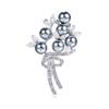 Fashion Diamond-Encrusted Flower Brooch, Simple Temperament Pearl Corsage Women'S Clothing Accessories Pin Jewelry