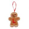 Gingerbread Man Ornaments Initial Alphabet Monogram Gingerbread Hanging Ornament Family Name Letter Xmas Tree Decor