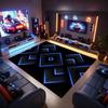 Neon Game Controller Rug Modern Gamer Room Living Room Bedroom Mats Home Decoration Carpet