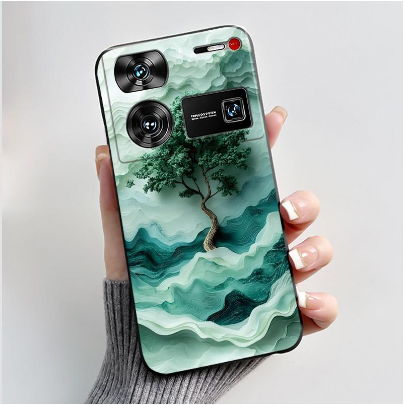 Cute Case For ZTE Nubia Z60 Ultra 5G Capa Fundas Printing Shells Protective Back Cover Soft Silicone Cartoon Black Casing Coque