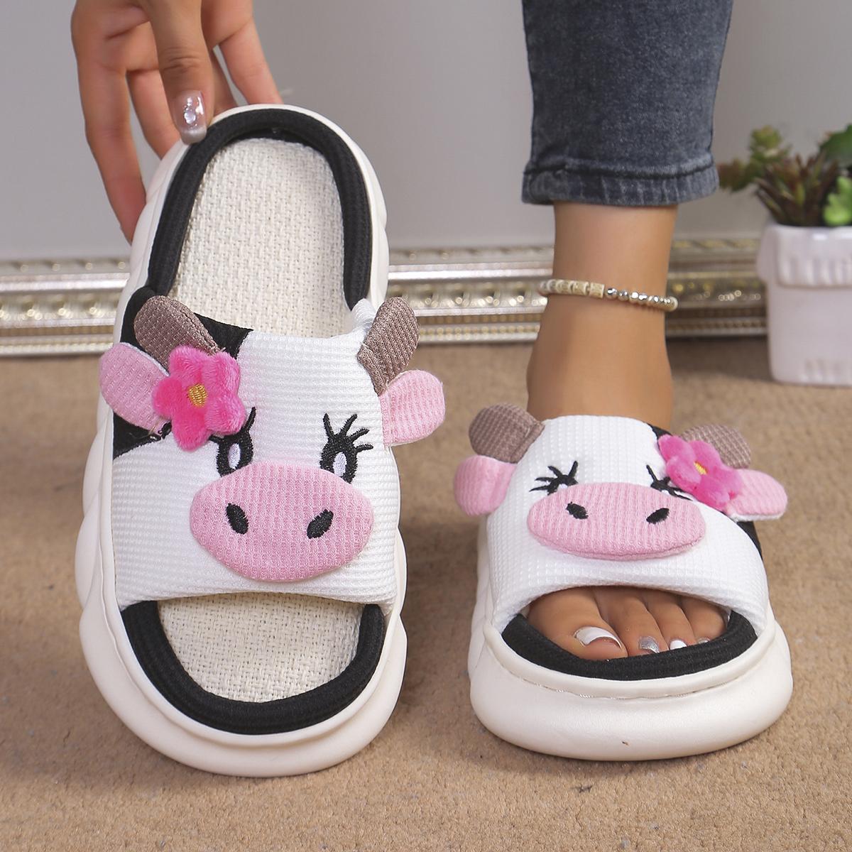 

Уютные тапочки на платформе для женщин, милые домашние туфли с героями мультфильмов, легкие туфли для девочек, модные популярные элегантные домашние тапочки на плоской подошве с открытым носком 43 белый