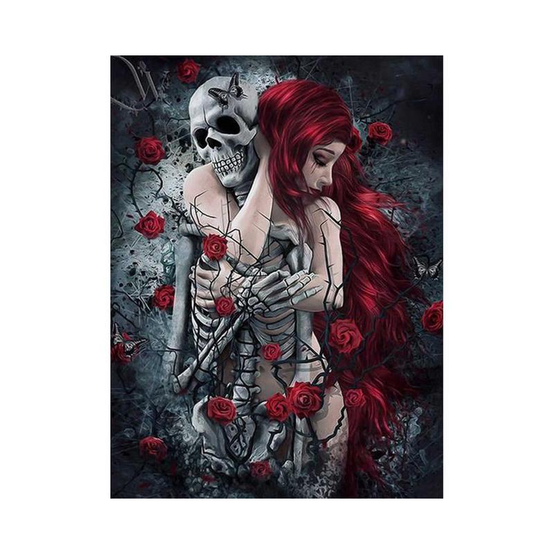 Obraz diamentowy DIY Halloween obraz czaszki haft diamentowy damski zestaw mozaiki artystyczna dekoracja ścienna do domu