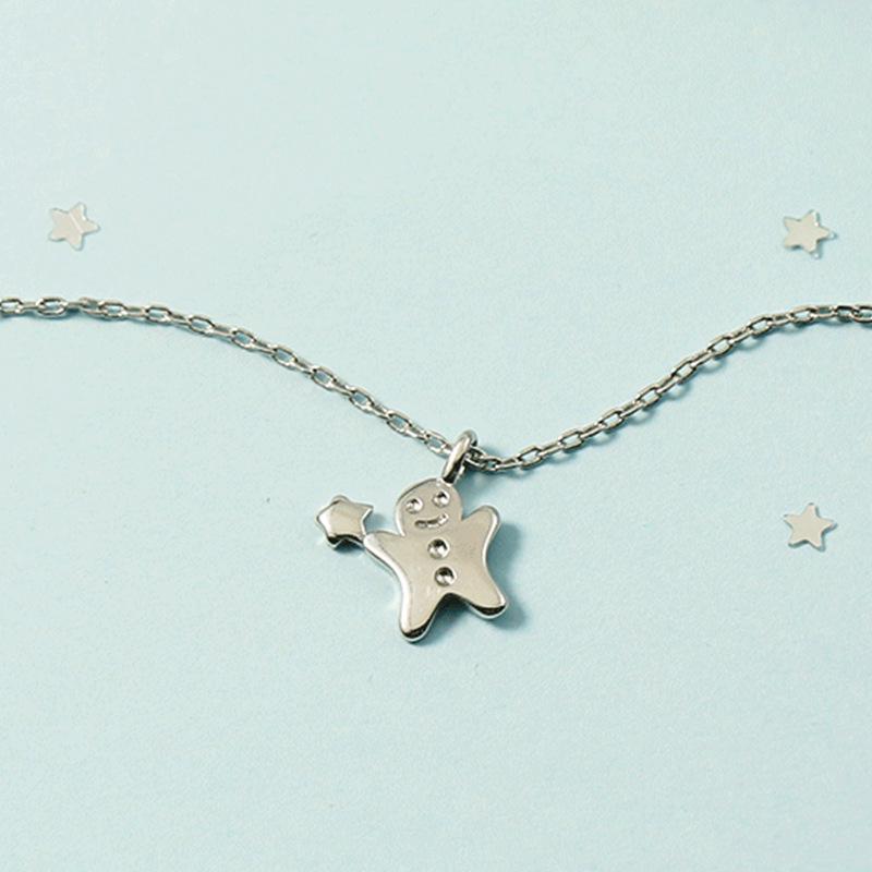 Pepparkaksgubbe & Snögubbe Julhalsband - Enkel Design för Kvinnor