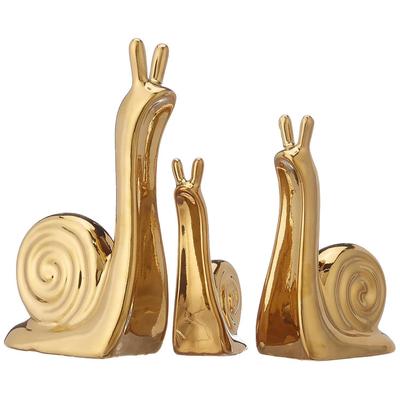 Snail Family Ceramic Finish Figures - Timeless Elegance for Home Décor