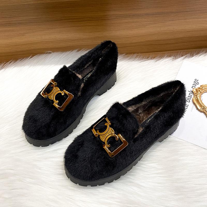 

T44 Теплые дутые ботинки 2025 Осень и зима Новые хлопковые ботинки Женские увеличивающие рост Толстоподошвенные ботинки Мао Мао Женские 43 чёрный