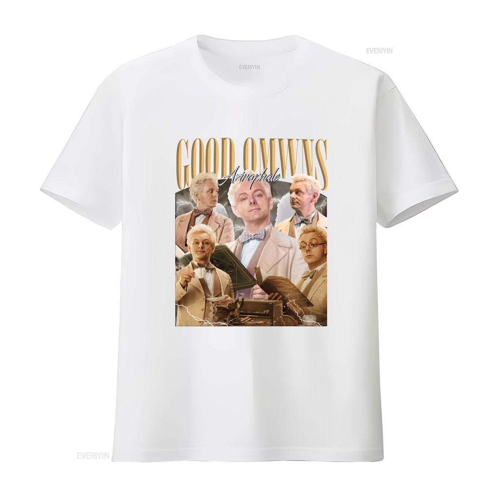 Dobrá znamení Vintage Aziraphale Tričko Retro Pocta Styl 90. let 2023 Bootleg vintage Vyprané Lehce Měkké Pružné Stylové
