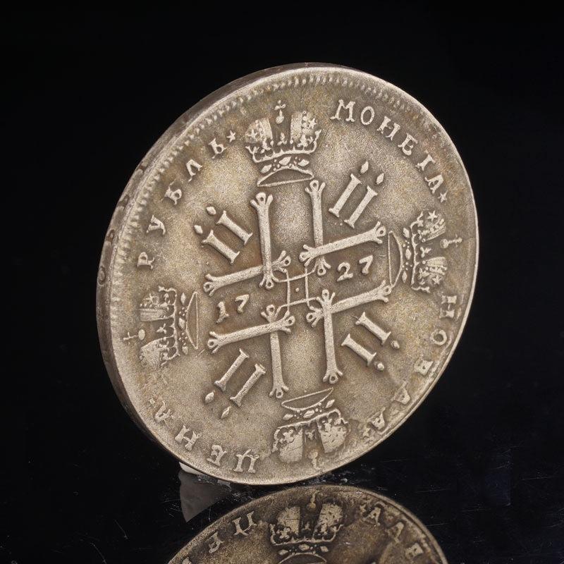 Russian 1727, Peter II, retro European style, home desktop ornaments, small gifts, copper coins, antique creative coins