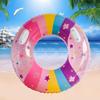 Rainbow Glitter Swim Ring, Inflatable Pool Float with Handles for Adults & Kids