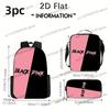 3pcs Summer Essential KPOP Backpack Set includes a large-capacity backpack, a pencil case, and a zippered crossbody bag with adj