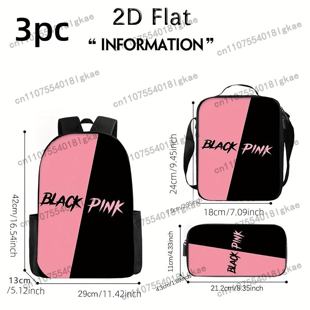3pcs Summer Essential KPOP Backpack Set includes a large-capacity backpack, a pencil case, and a zippered crossbody bag with adj