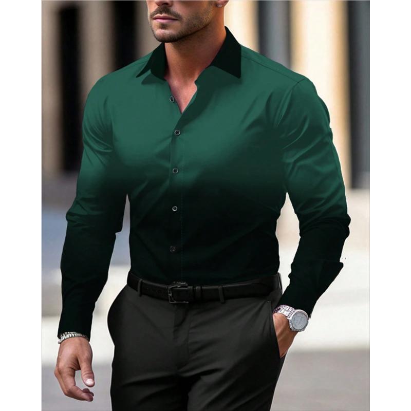 Gradient Men's Clothing Soft and Comfortable Men's Shirt Summer Hawaiian Shirt High Quality Men's Clothing Fashion Button Design