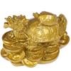 1Pc Gold Feng Shui Dragon Turtle Tortoise Statue Figurine Coin Money Wealth Luck