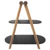 Stone wooden platter, 2-tier, 41x24x38.5 cm
