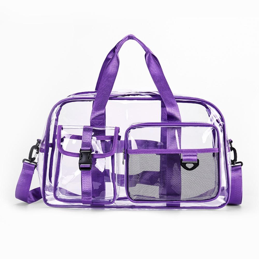 Transparent PVC Waterproof Bag Clear PVC Gym Bag Multifunctional Travel Duffle Outdoor Sport фиолетовый