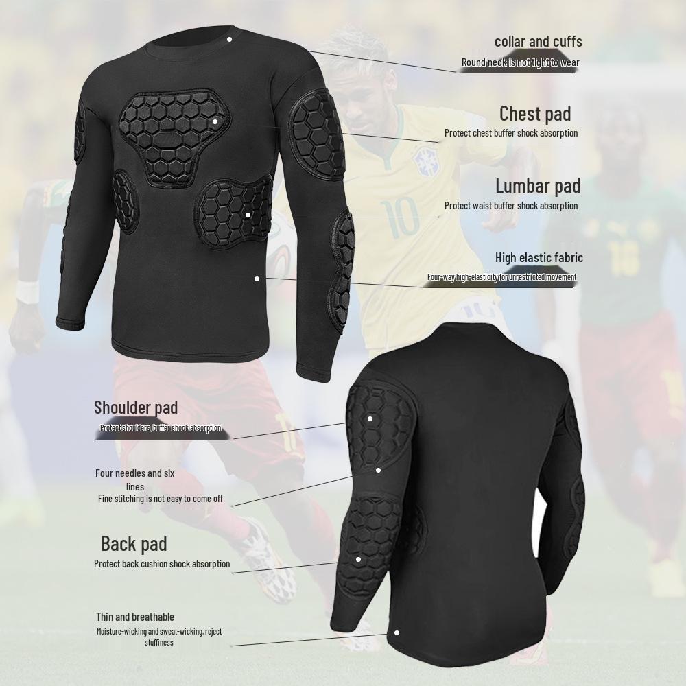 In-Stock Men's Rugby Goalkeeper Long Sleeve Training Uniform Set - Anti-Collision