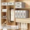 4pcs Bedding & Linen Storage Organizer Set with Viewing Window - Foldable, Pillows, and Duvet Covers - Non-Woven Fabric, Under-Bed Storage