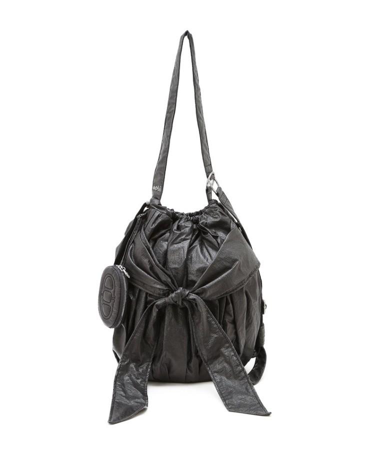 Athe Vanessabruno [Nouer] Dark Grey Sparkle Nylon Two-Way Ribbon Shoulder Bag Aaba6F960G3