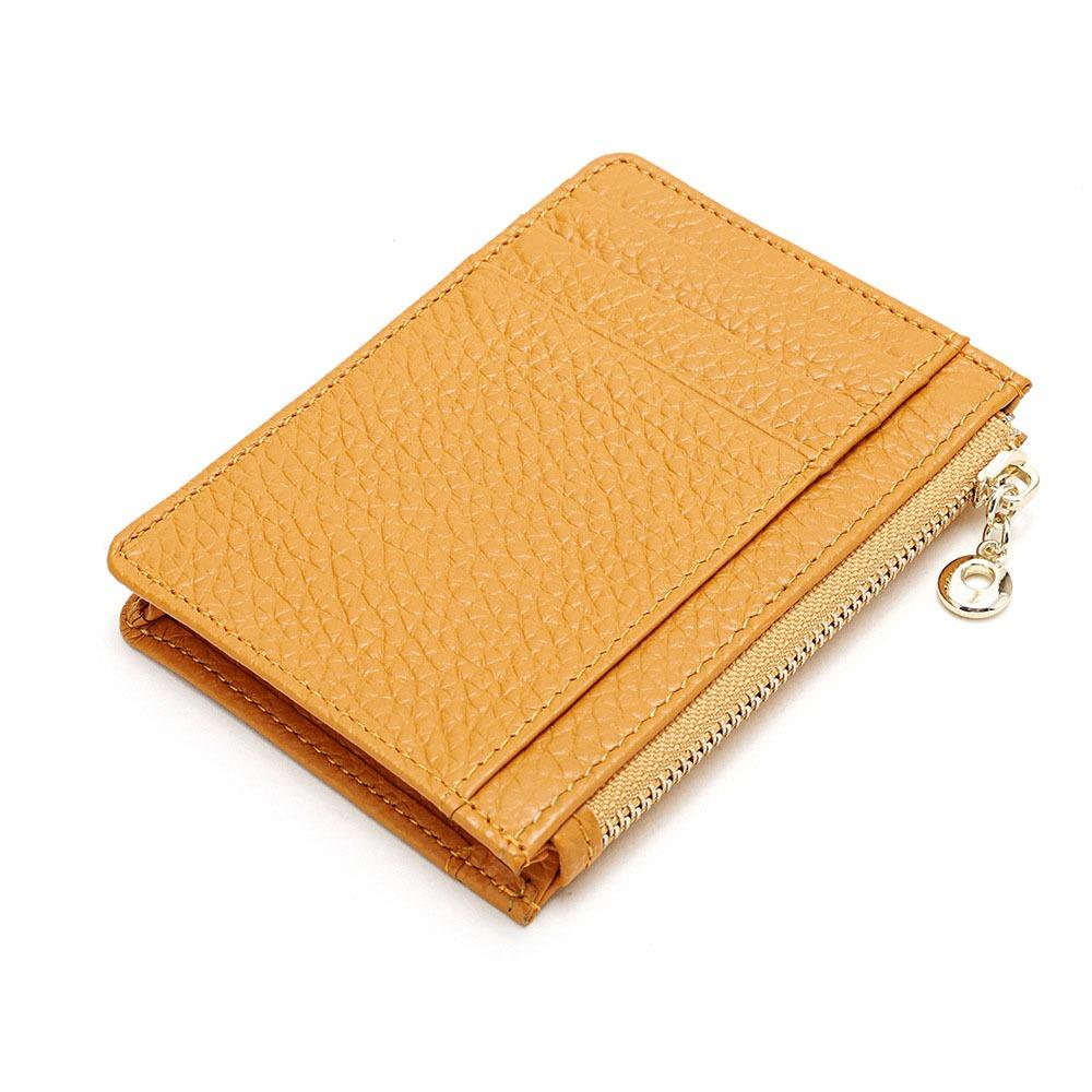 

Large Capacity Cowboy Short Wallet Multi-function Cowhide Card Holder Men Women жовтий