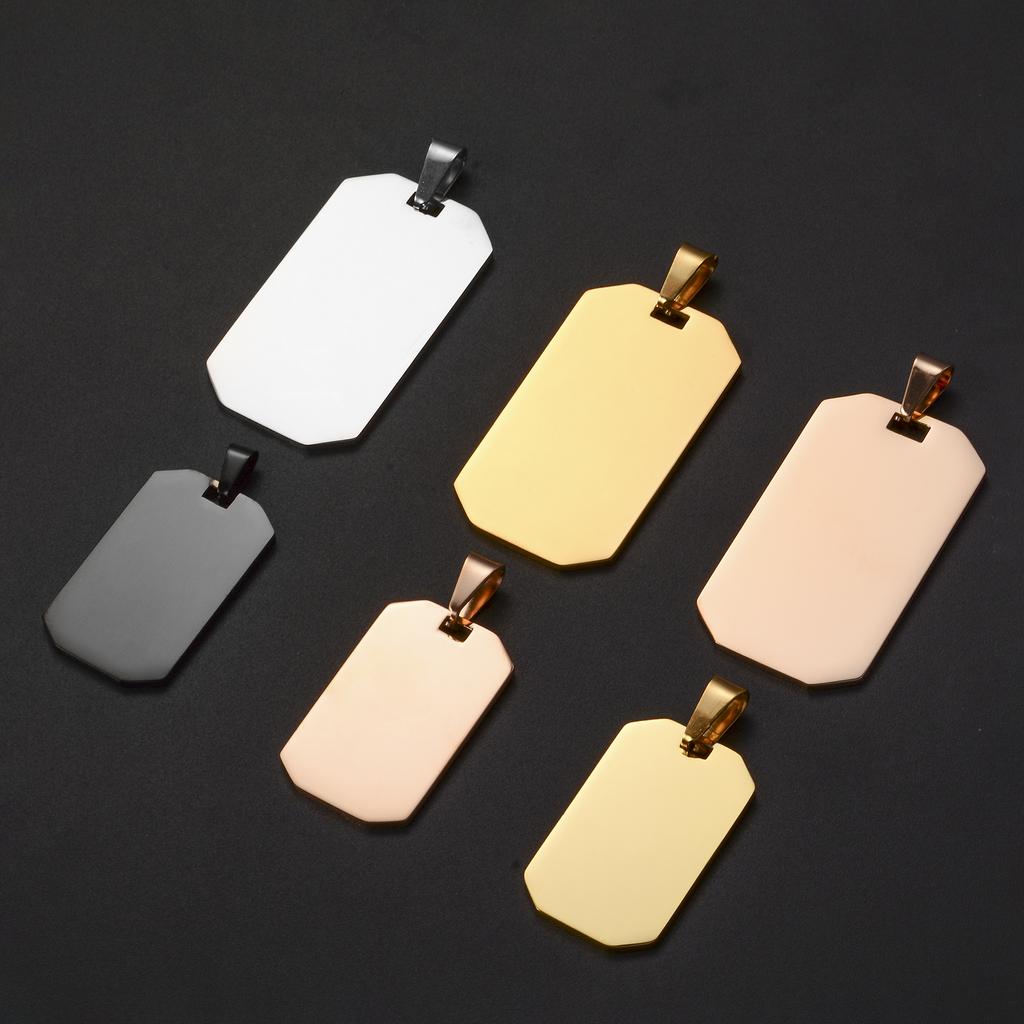 Wholesale 6pcs/lot Stainless Steel Octagon ID Blank Dog Tags Charm Military Army Pendant For Necklace Jewelry