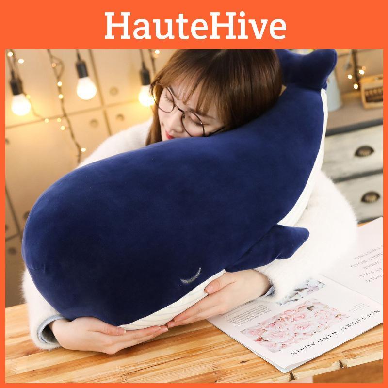 Whale Blue Plush Toy Marine Animal Stuffed Doll Bedroom Decoration Gift Kids