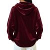 Damen Langarm V-Ausschnitt Kapuzenpullover Lässiger Pullover für Herbst Winter Alltagsmode