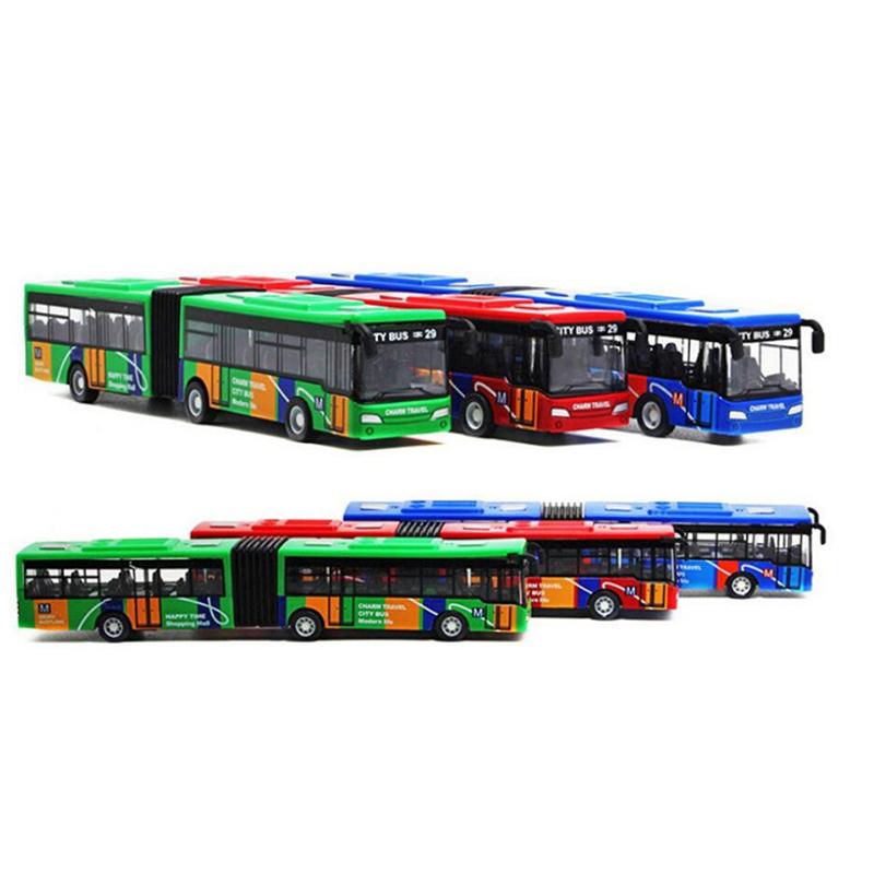 1 Piece Inertia Vehicle Model Educational Toys For Children 1/64 Diecast Alloy City Bus Pull Back Cars Kids Toy Car Boys Gift