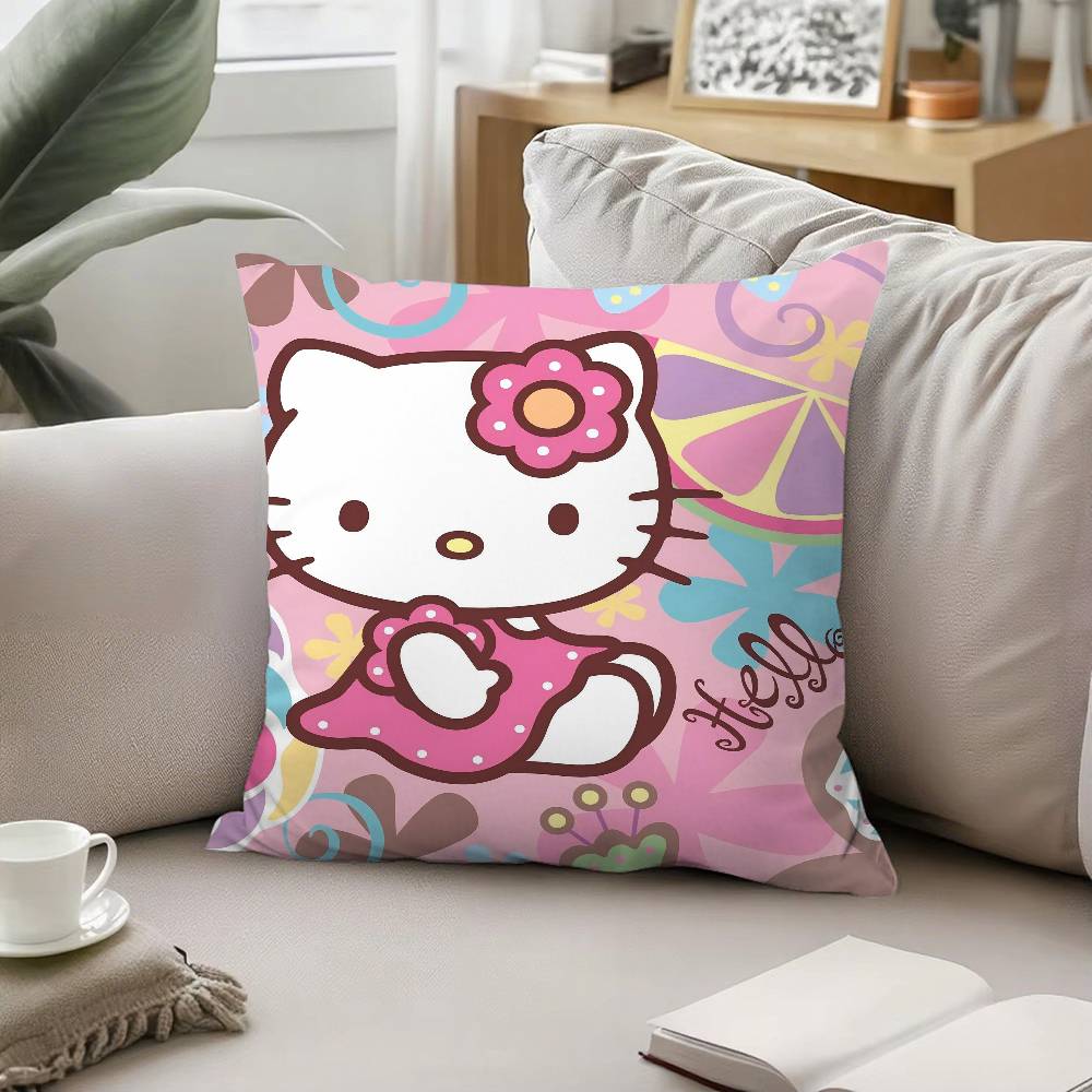 HelloS-K-Kitty Pillow Case Pattern Printed Pillowcase For Living Room Sofa Cushion Cover & Bedroom Decor