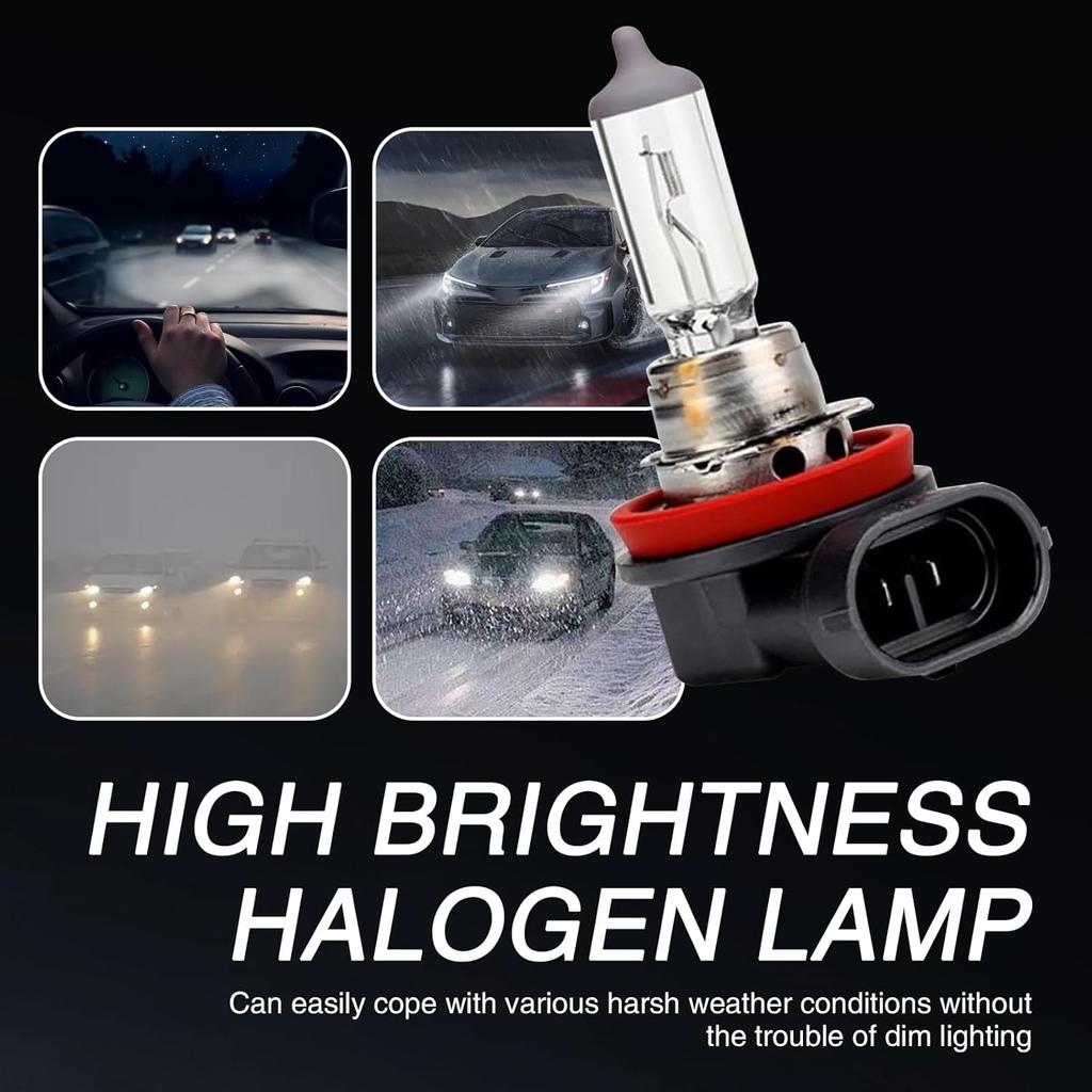 2 PCS Car Halogen Fog Light Bulb, 12V 55W Waterproof Glass Vehicle Spotlights Replacements, Universal Automotive High Beam Lighting Accessories for
