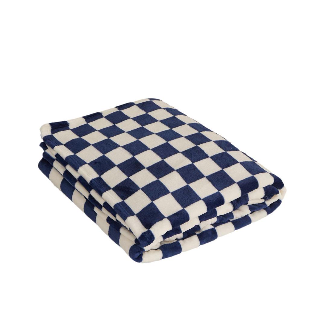 Karierte Flanell Milch Samt Nickerchen Decke - Verdickter Korallenfleece Geschenk