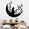 Black Moon Cat Wall Stickers Stars Home Bedroom Decor Peel and Stick Wall Art Removable Vinyl Decals for Room Beautification