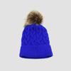 Europe, America, autumn and winter baby wool hat flanged single layer, solid color hairball twist children's knitted hat, spot supply