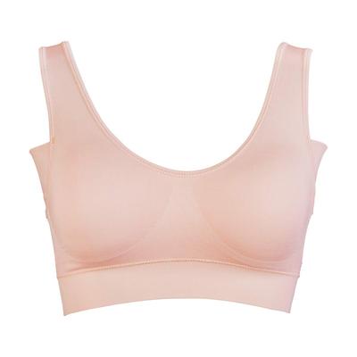 Japanese Genie Melty Touch Bra 1 Piece Bra Night Bra Sports Bra Nude [Genuine Product] (Genie) Non-wired (4L, Pink)