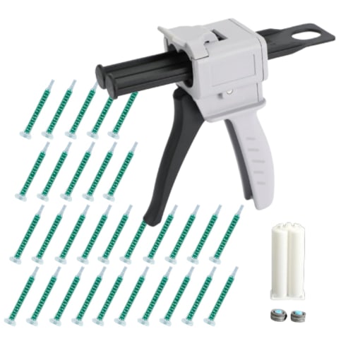 

KeiSquare Mixing Nozzles, Megmix Compatible, 50 or 100 Count, Two-Part Mixing Nozzles, for Parts, Repair, Maintenance, Sheet Metal, and Adhesion (1:1