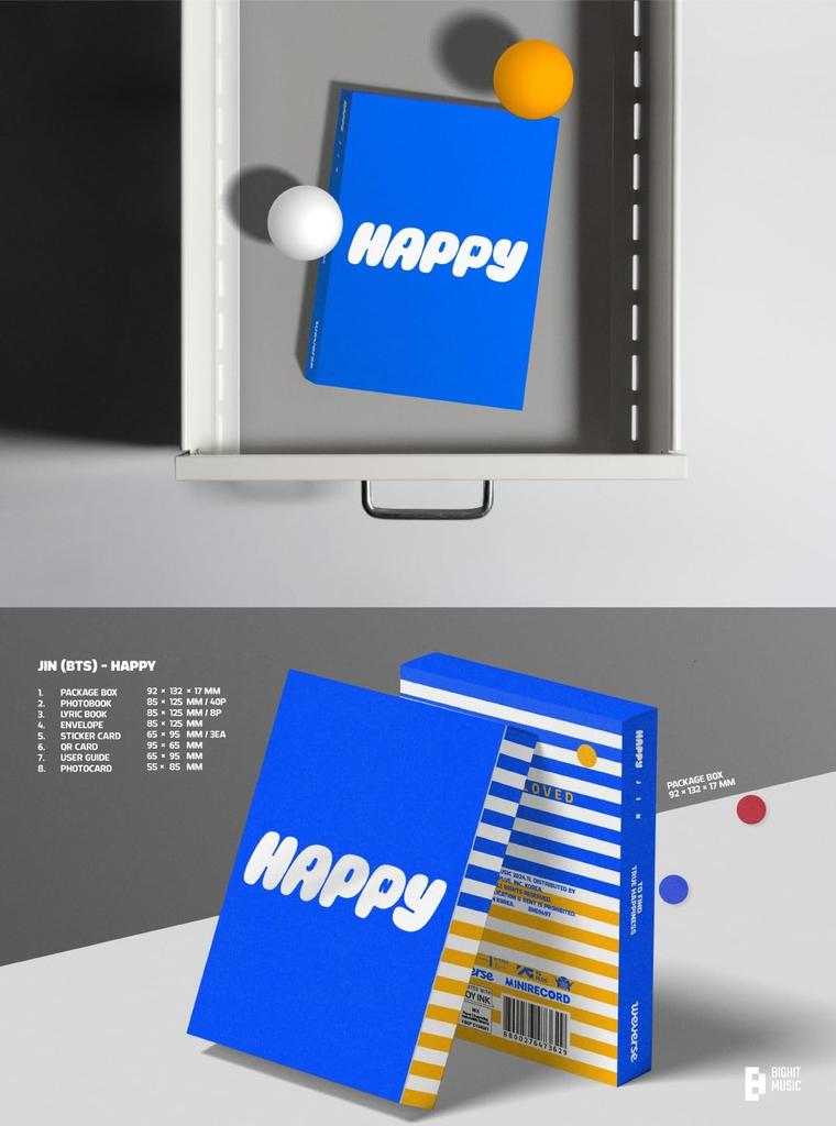 JIN Albums is a digital album and does not include a CD [Happy (Weverse ver.)] (Korean Edition) This (app required)