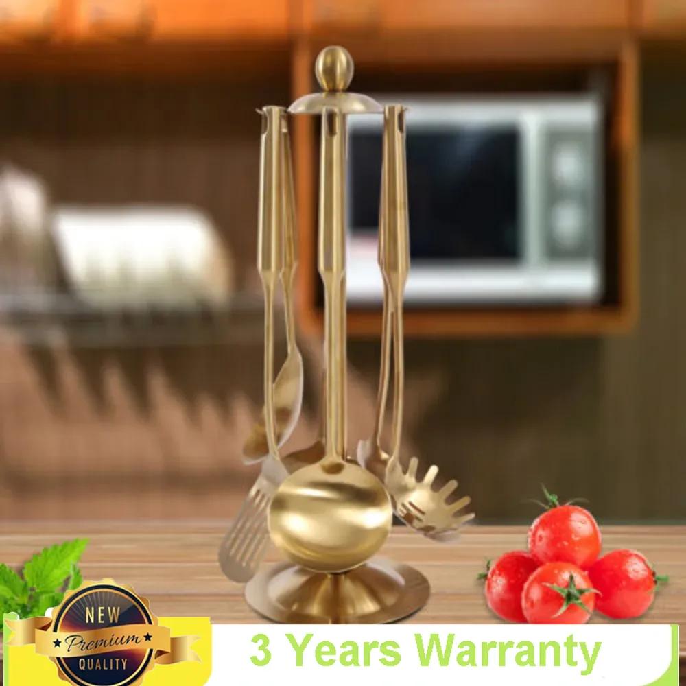 Bymaocar Kitchen Utensil Tableware Elegant Dinnerware Set Stainless Steel Cooking Gadget Tools Gold Ideal Gift Easy To Clean