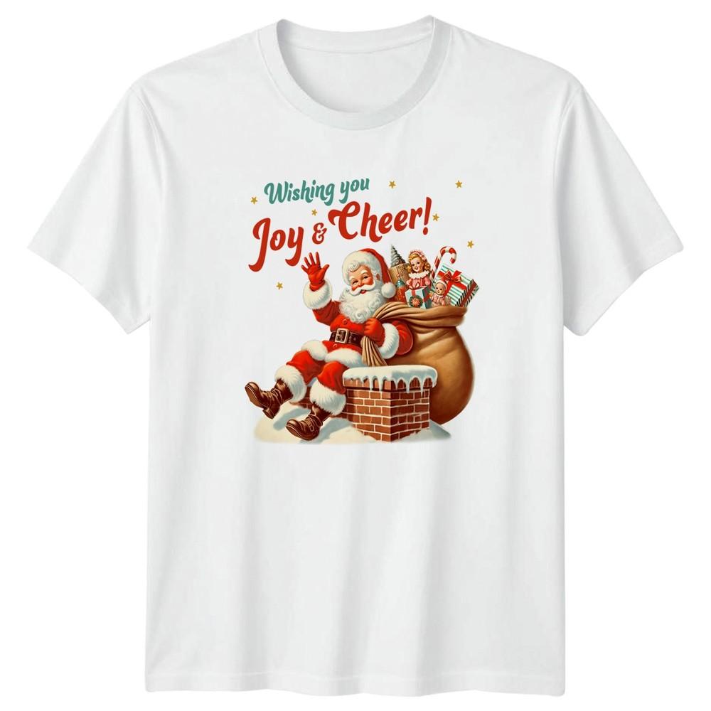 Wishing You Joy Cheer Santa Claus Christmas Holiday Unisexs Unisexs Graphic Tee S