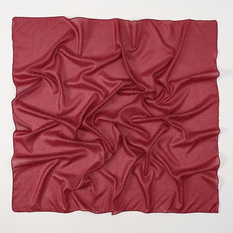 New Malaysia and Indonesia polyester material Gypsy star hot diamond headscarf solid color simple and versatile ethnic bag headscarf square scarf