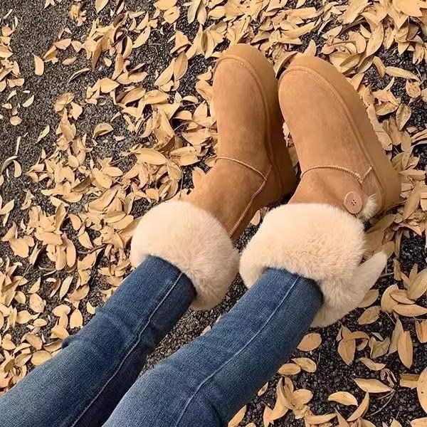 Fur Integrated Snow Boots Women's 2025 Winter New Thick-soled High Tube Two Wear Folded Versatile Thickened Warm Cotton Shoes
