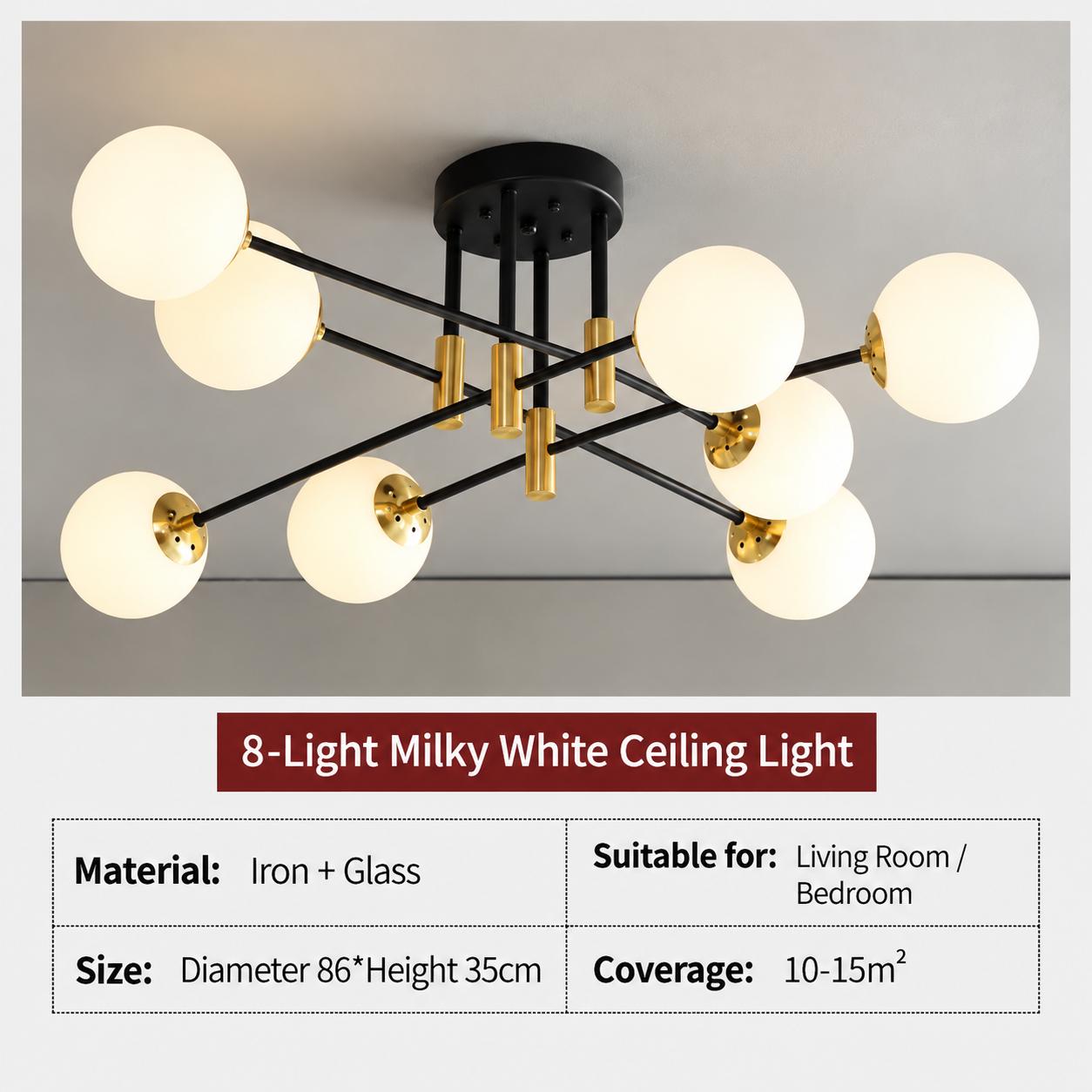 Modern Sputnik Chandelier with Glass Globes