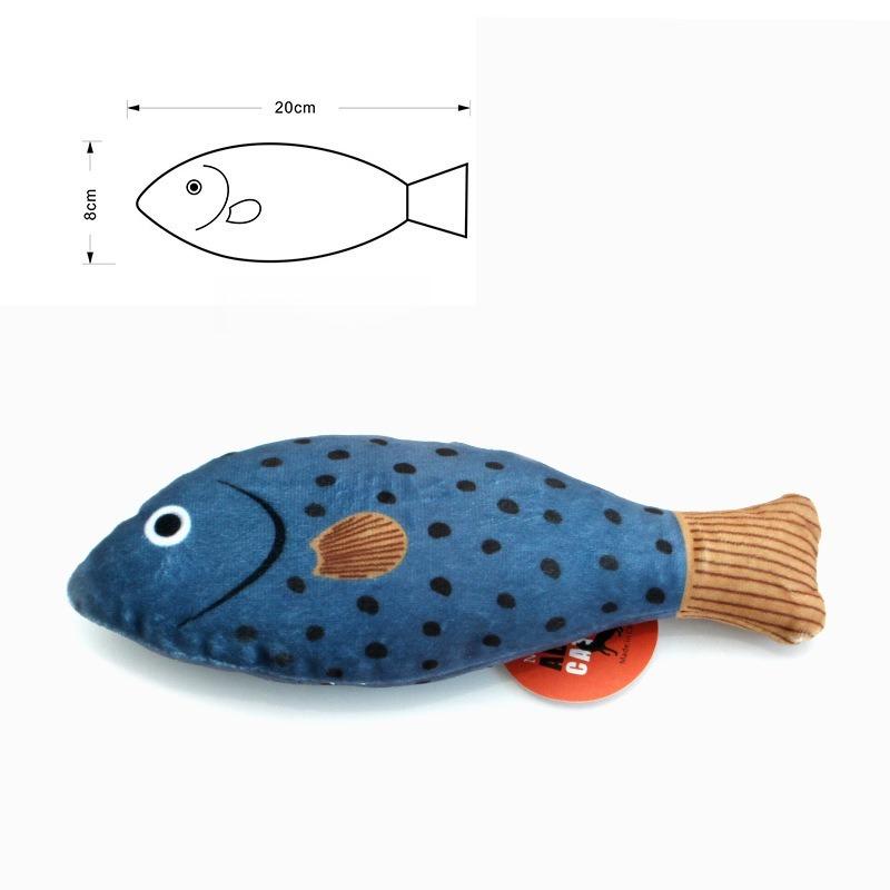 Fish Shape Catnip Cats Toy Soft Bite‑resistant Kitten Plush Toys Stress Relief Interactive Playing Supplies for Indoor Pet Cats