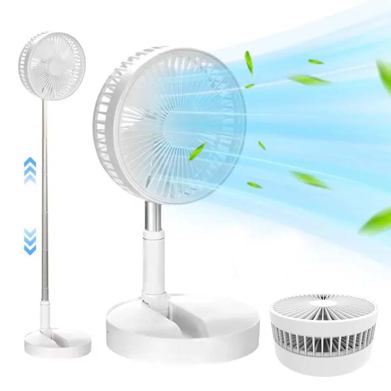 Ventilador de Mesa Eléctrico Portátil Plegable Recargable Mini Carga Usb Oficina Hogar Ventilador Telescópico Bajo Ruido Ventilador de Escritorio para Sala de Estar